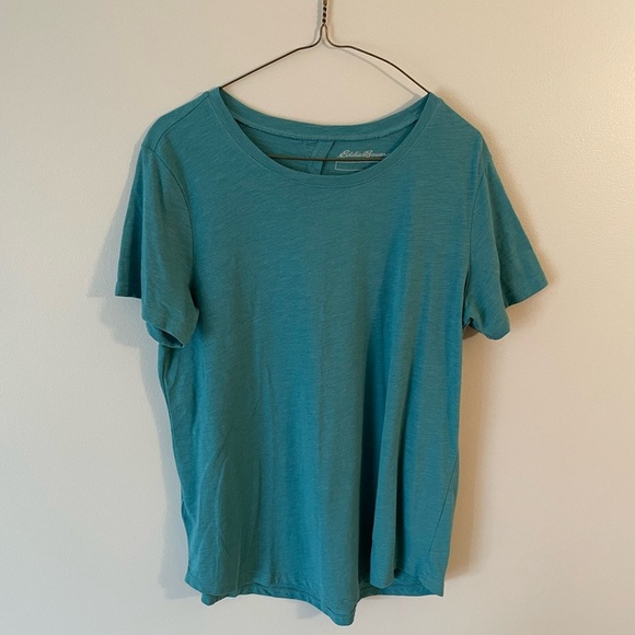 Eddie Bauer Short Sleeve T-Shirt Teal Blue Green Size Large - Picture 1 of 4